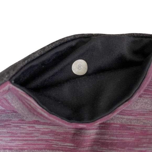 lululemon Priiti Crop Heathered Coal / Muted Mauve Stripes Galore - Picture 12 of 15